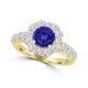 TMR121171 - Alice - Round Tanzanite and Diamond Ring Halo