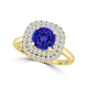 TMR121186 - Ivy - Round Tanzanite and Diamond Ring Double Halo