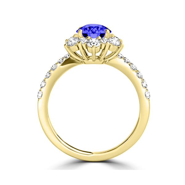 TMR121157 - Genesis - Round Tanzanite and Diamond Ring Halo