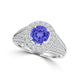 TMR121190 - Alexa - Round Tanzanite and Diamond Ring Halo