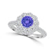 TMR121168 - Ariana - Round Tanzanite and Diamond Ring Double Halo