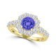 TMR121171 - Alice - Round Tanzanite and Diamond Ring Halo