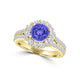 TMR121162 - Willow - Round Tanzanite and Diamond Ring Halo