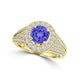 TMR121190 - Alexa - Round Tanzanite and Diamond Ring Halo