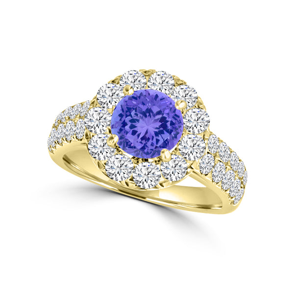 TMR121163 - Kinsley - Round Tanzanite and Diamond Ring Halo