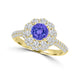 TMR121168 - Ariana - Round Tanzanite and Diamond Ring Double Halo