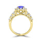 TMR121171 - Alice - Round Tanzanite and Diamond Ring Halo