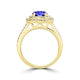 TMR121173 - Cora - Round Tanzanite and Diamond Ring Double Halo