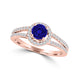 TMR121169 - Allison - Round Tanzanite and Diamond Ring Halo