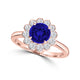 TMR121182 - Isla - Round Tanzanite and Diamond Ring Halo