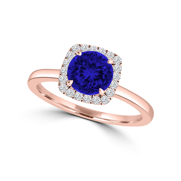 TMR121154 - Anna - Round Tanzanite and Diamond Ring Halo