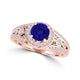 TMR121179 - Hailey - Round Tanzanite and Diamond Ring Halo