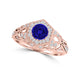 TMR121166 - Elena - Round Tanzanite and Diamond Ring Halo