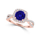 TMR121189 - Lydia - Round Tanzanite and Diamond Ring Halo