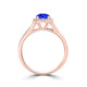 TMR121152 - Paisley - Round Tanzanite and Diamond Ring Halo