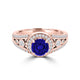 TMR121179 - Hailey - Round Tanzanite and Diamond Ring Halo