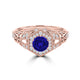 TMR121166 - Elena - Round Tanzanite and Diamond Ring Halo