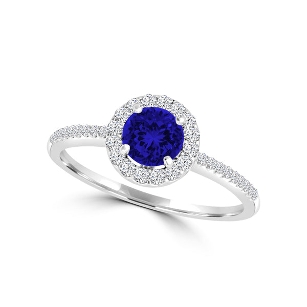 TMR121153 - Everly - Round Tanzanite and Diamond Ring Halo