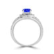 TMR121179 - Hailey - Round Tanzanite and Diamond Ring Halo