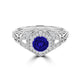 TMR121166 - Elena - Round Tanzanite and Diamond Ring Halo