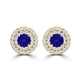 TMR121118 - Camila - Round Tanzanite and Diamond Earring Double Halo