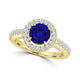 TMR121180 - Gianna - Round Tanzanite and Diamond Ring Halo