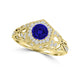 TMR121166 - Elena - Round Tanzanite and Diamond Ring Halo
