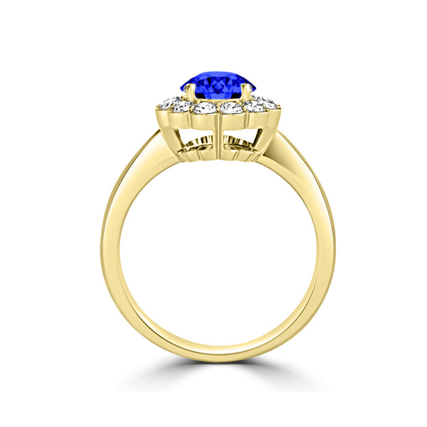 TMR121182 - Isla - Round Tanzanite and Diamond Ring Halo