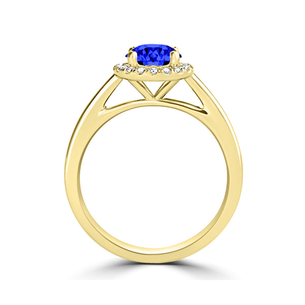 TMR121181 - Valentina - Round Tanzanite and Diamond Ring Halo