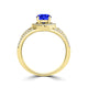 TMR121179 - Hailey - Round Tanzanite and Diamond Ring Halo