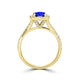 TMR121189 - Lydia - Round Tanzanite and Diamond Ring Halo