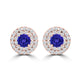 TMR121118 - Camila - Round Tanzanite and Diamond Earring Double Halo