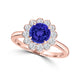 TMR121182 - Isla - Round Tanzanite and Diamond Ring Halo