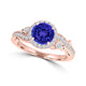 TMR121175 - Eva - Round Tanzanite and Diamond Ring Halo