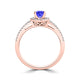 TMR121169 - Allison - Round Tanzanite and Diamond Ring Halo