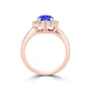 TMR121182 - Isla - Round Tanzanite and Diamond Ring Halo
