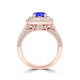 TMR121156 - Nova - Round Tanzanite and Diamond Ring Double Halo