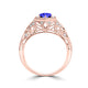 TMR121166 - Elena - Round Tanzanite and Diamond Ring Halo