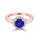 TMR121181 - Valentina - Round Tanzanite and Diamond Ring Halo