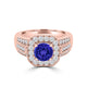 TMR121188 - Piper - Round Tanzanite and Diamond Ring Halo