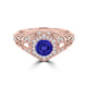 TMR121166 - Elena - Round Tanzanite and Diamond Ring Halo