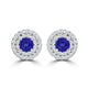 TMR121118 - Camila - Round Tanzanite and Diamond Earring Double Halo