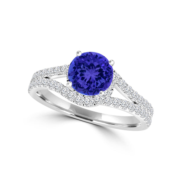 TMR121177 - Autumn - Round Tanzanite and Diamond Ring