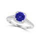 TMR121164 - Naomi - Round Tanzanite and Diamond Ring Halo