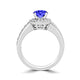 TMR121191 - Josephine - Round Tanzanite and Diamond Ring Halo