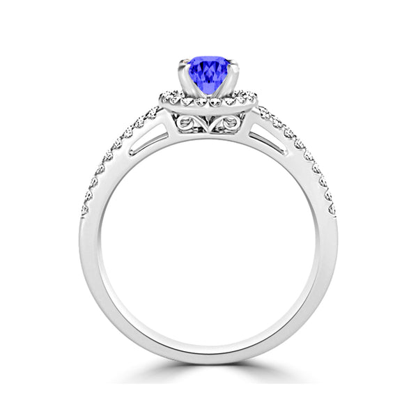 TMR121169 - Allison - Round Tanzanite and Diamond Ring Halo