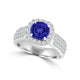 TMR121184 - Quinn - Round Tanzanite and Diamond Ring Halo