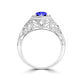 TMR121166 - Elena - Round Tanzanite and Diamond Ring Halo