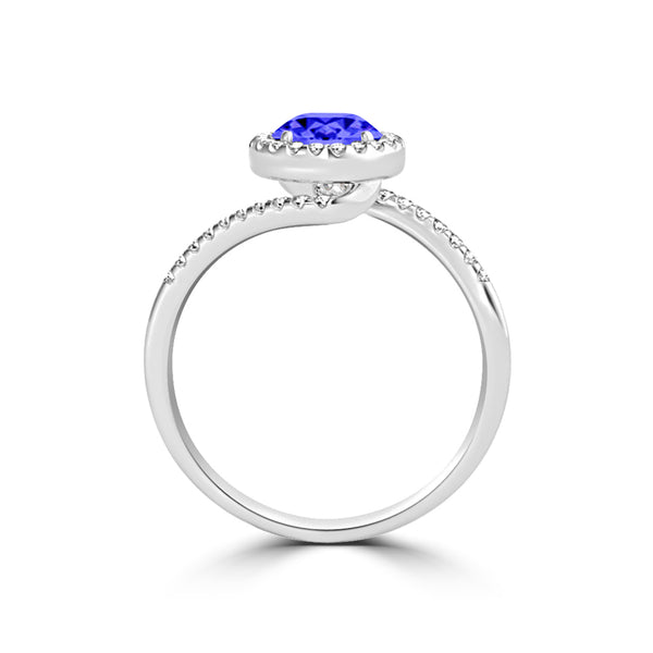 TMR121183 - Eliana - Round Tanzanite and Diamond Ring Halo