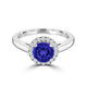 TMR121181 - Valentina - Round Tanzanite and Diamond Ring Halo